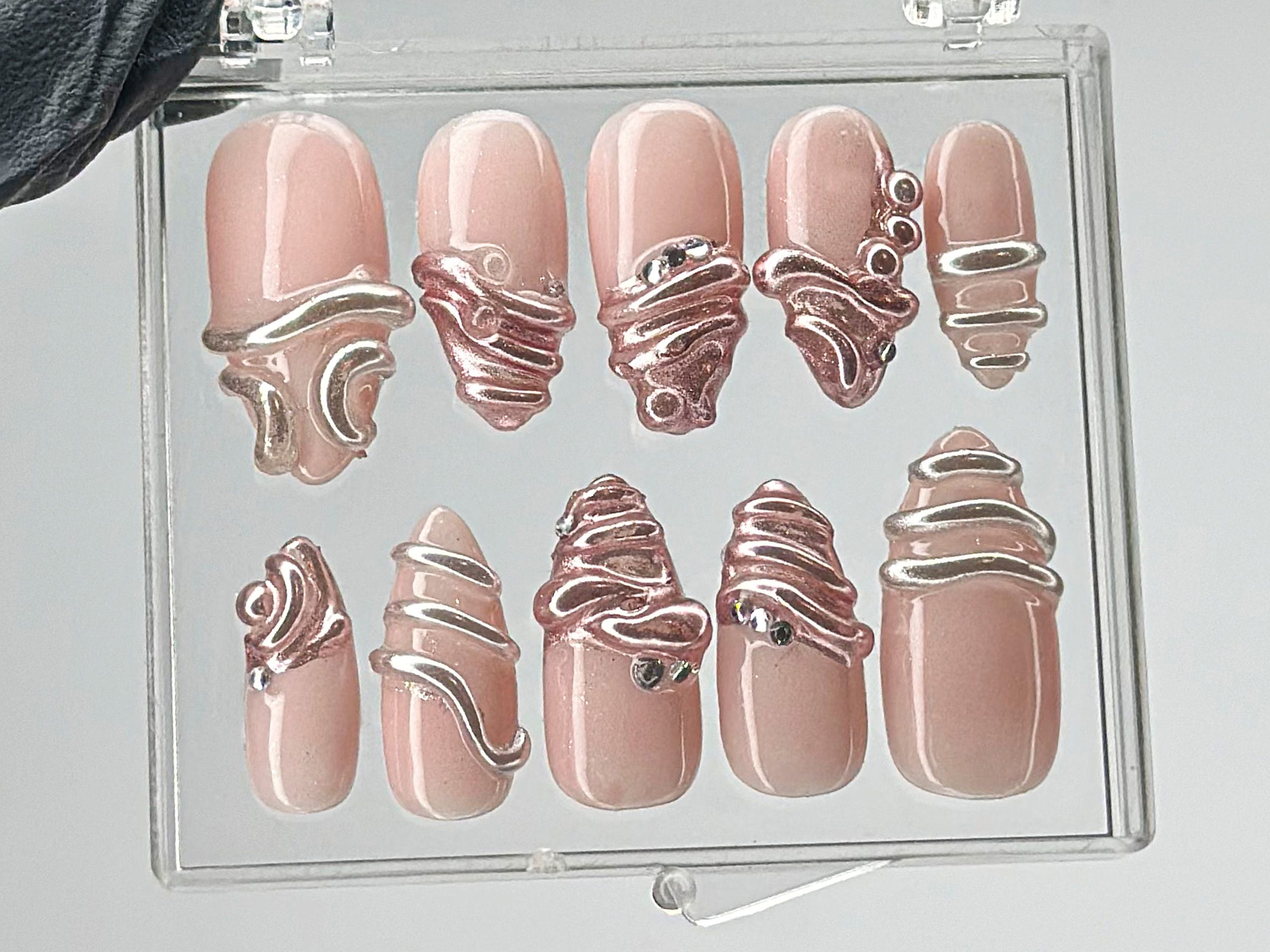 Luxury Rose Gold Press On Nails