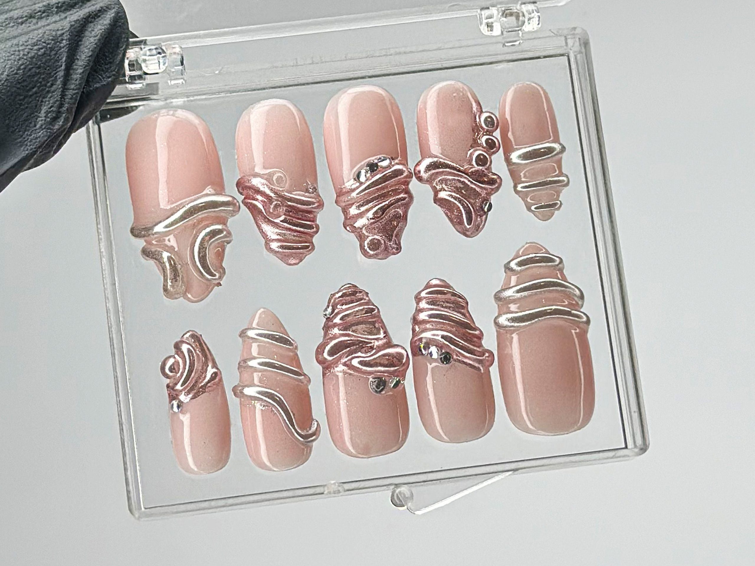 Luxury Rose Gold Press On Nails