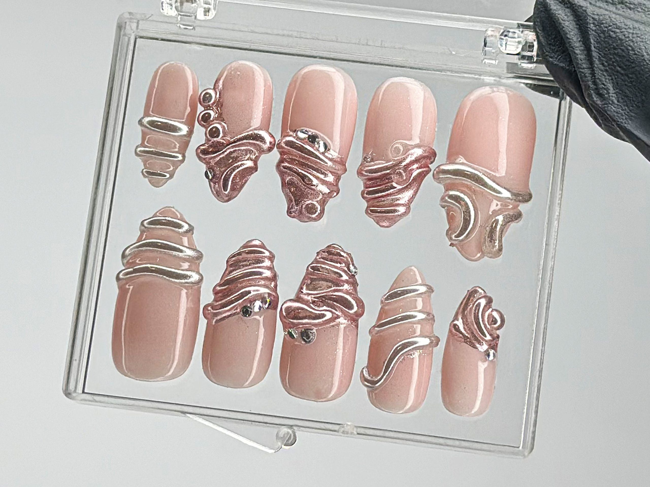 Luxury Rose Gold Press On Nails